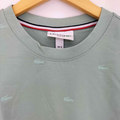 ラコステスポーツ LACOSTE SPORT SLIM FIT ワニシルエット総柄 ロゴ刺繍 コットン クルーネックTシャツ メンズ import:M