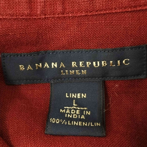 バナナリパブリック BANANA REPUBLIC 90s リネン100% S/Sポケットシャツ メンズ JPN:L