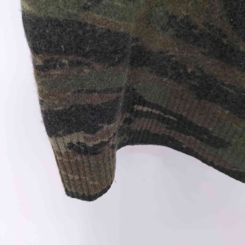 ジィヒステリックトリプルエックス Thee Hysteric XXX 迷彩 カシミヤ混 クルーネックニット Y2K メンズ JPN:M