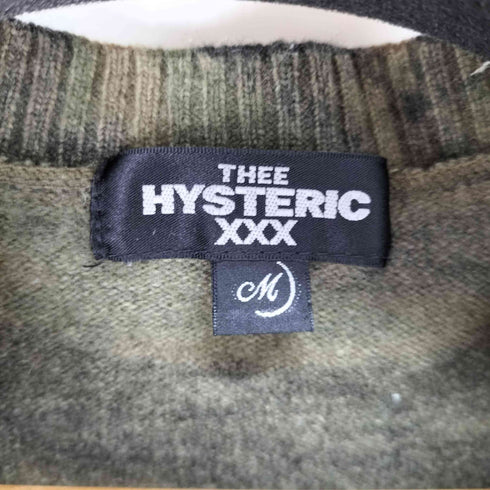 ジィヒステリックトリプルエックス Thee Hysteric XXX 迷彩 カシミヤ混 クルーネックニット Y2K メンズ JPN:M