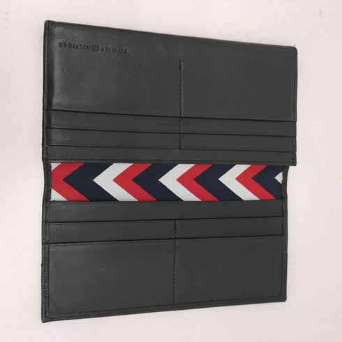 トミーヒルフィガー TOMMY HILFIGER ロゴ レザー 切替 二つ折り 長財布 メンズ