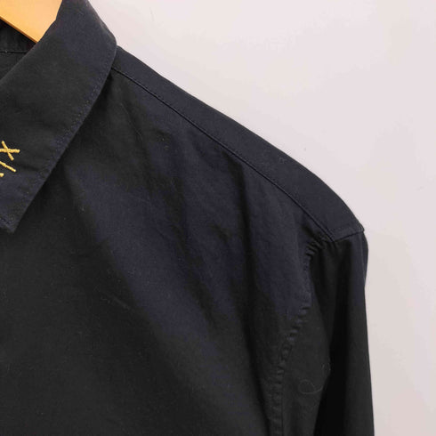 アルマーニエクスチェンジ ARMANI EXCHANGE SLIM 襟 ロゴ 刺繍 L/S 比翼 レギュラーカラー シャツ メンズ import:M