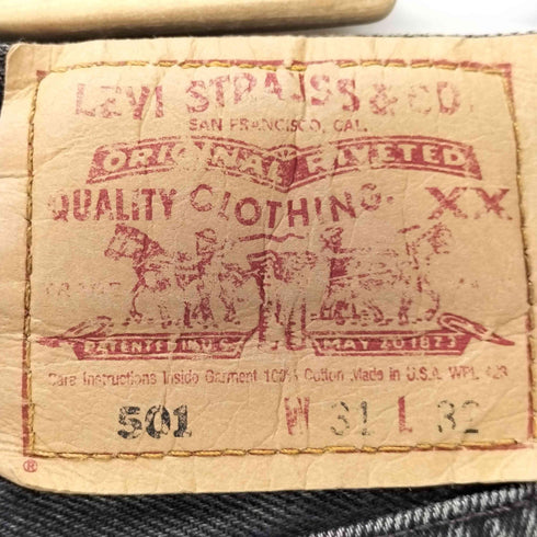 リーバイス Levis 90S USA製 ボタン裏 522 刻印 501 ボタンフライ ストレート ブラック デニム パンツ メンズ W31L32