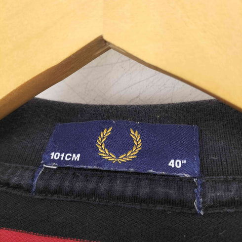 フレッドペリー FRED PERRY ロゴ刺繍 鹿の子 S/S ボーダーポロシャツ メンズ UK:40