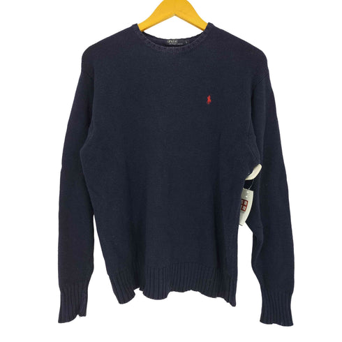 ポロバイラルフローレン Polo by RALPH LAUREN 90s ポニー刺繍 コットンニット メンズ import:L