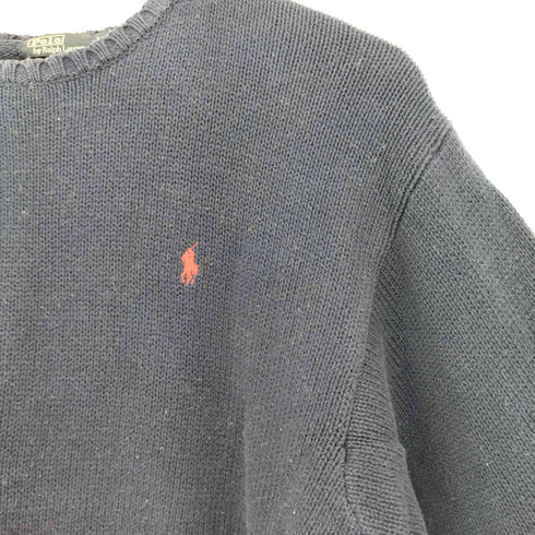 ポロバイラルフローレン Polo by RALPH LAUREN 90s ポニー刺繍 コットンニット メンズ import:L