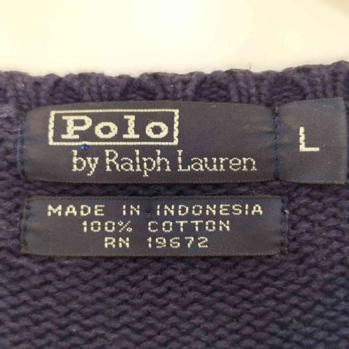 ポロバイラルフローレン Polo by RALPH LAUREN 90s ポニー刺繍 コットンニット メンズ import:L