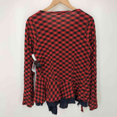 トリココムデギャルソン tricot COMME des GARCONS 06ss 異素材切替 ダイヤチェック レイヤードカットソー レディース