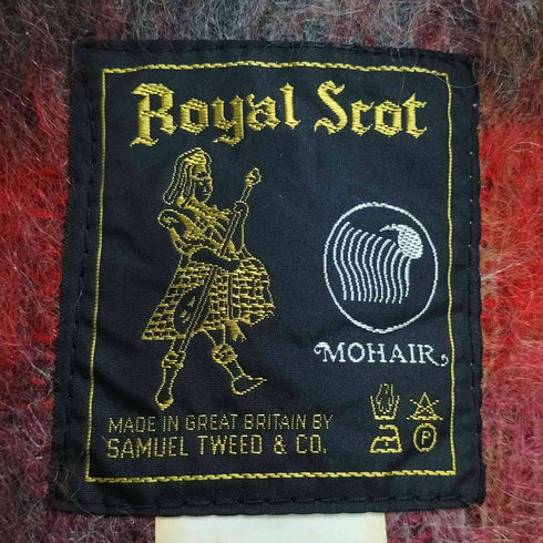 ROYAL SCOT イギリス製 チェック柄 モヘア混ウール シャギーマフラー レディース