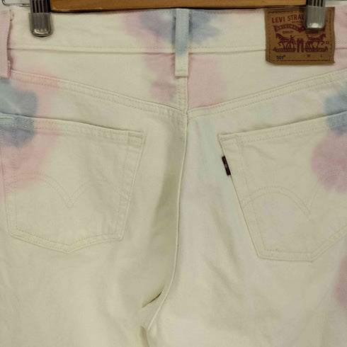 リーバイス Levis ボタン裏 3514 刻印 紙パッチ タイダイ ストレート デニム パンツ レディース W26 L30