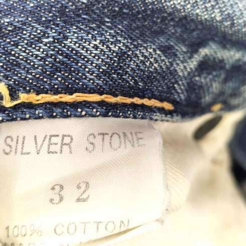 Ground-Alls 90S 日本製 Silver Stone ボタンフライ ダメージ デニムパンツ オフセット ベルトループ サークルR メンズ