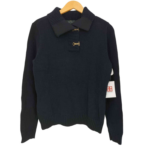ローレンラルフローレン LAUREN RALPH LAUREN 90s ハーフ フックボタン コットンニット レディース import:L