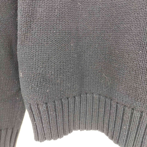 ローレンラルフローレン LAUREN RALPH LAUREN 90s ハーフ フックボタン コットンニット レディース import:L