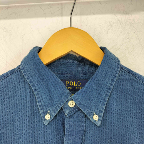 ポロラルフローレン POLO RALPH LAUREN CLASSIC FIT シアサッカー S/S ポロシャツ メンズ JPN:L