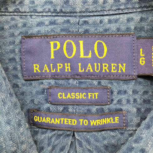 ポロラルフローレン POLO RALPH LAUREN CLASSIC FIT シアサッカー S/S ポロシャツ メンズ JPN:L