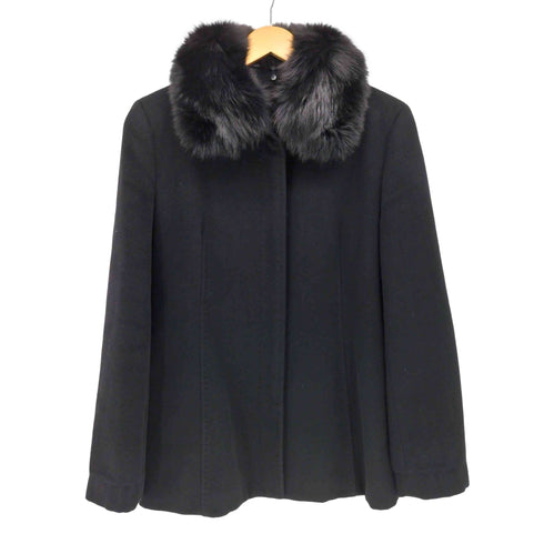 ダックスロンドン DAKS LONDON 日本製 襟 フォックス ファー ウール ハーフ コート レディース JPN:42