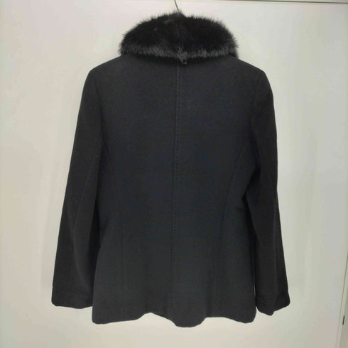 ダックスロンドン DAKS LONDON 日本製 襟 フォックス ファー ウール ハーフ コート レディース JPN:42