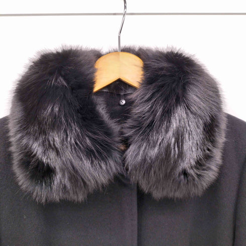 ダックスロンドン DAKS LONDON 日本製 襟 フォックス ファー ウール ハーフ コート レディース JPN:42