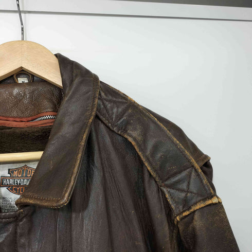 ハーレーダビッドソン HARLEY-DAVIDSON 90S ライナー付き シープスキンレザーA2フライトジャケット メンズ import:M