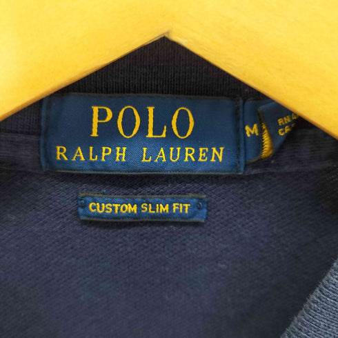 ポロラルフローレン POLO RALPH LAUREN CUSTOM SLIM FIT エンブレム ビックボニー刺繍 ボーダーポロシャツ メンズ JPN:M