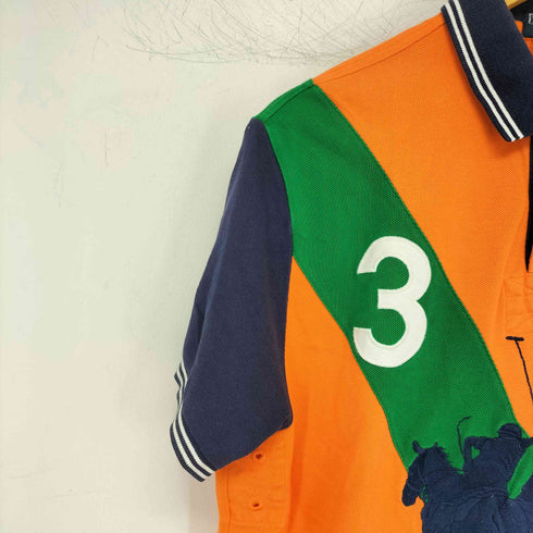 ポロバイラルフローレン Polo by RALPH LAUREN CUSTOM FIT エンブレム 刺繍 ナンバリング ポロシャツ メンズ JPN:L