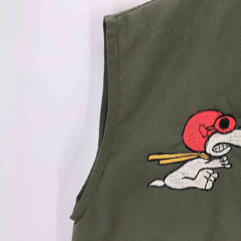 キャラクター刺繍 ベトナム戦争 ミリタリーベスト メンズ 38