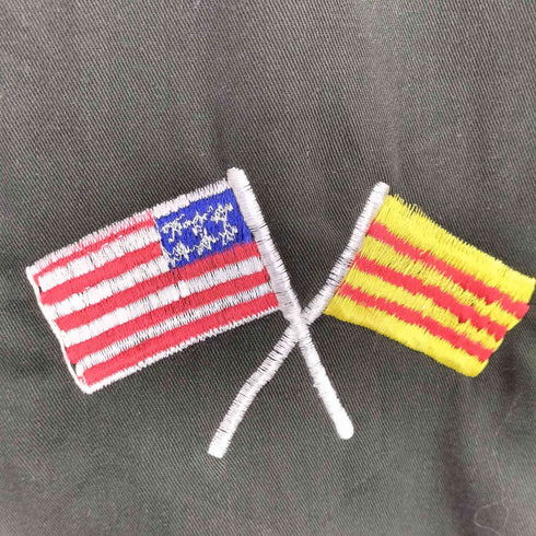 キャラクター刺繍 ベトナム戦争 ミリタリーベスト メンズ 38