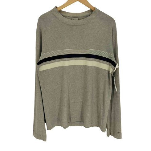 ナイキ NIKE 00S グレータグ スウッシュ プリント ラグランスリーブ ボーダー デザイン クルーネック メンズ import:XL