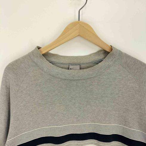 ナイキ NIKE 00S グレータグ スウッシュ プリント ラグランスリーブ ボーダー デザイン クルーネック メンズ import:XL