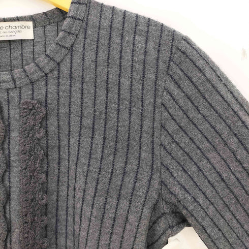 ローブドシャンブルコムデギャルソン robe de chambre COMME des GARCONS 00aw ストライプ フリル ウールニット レディース