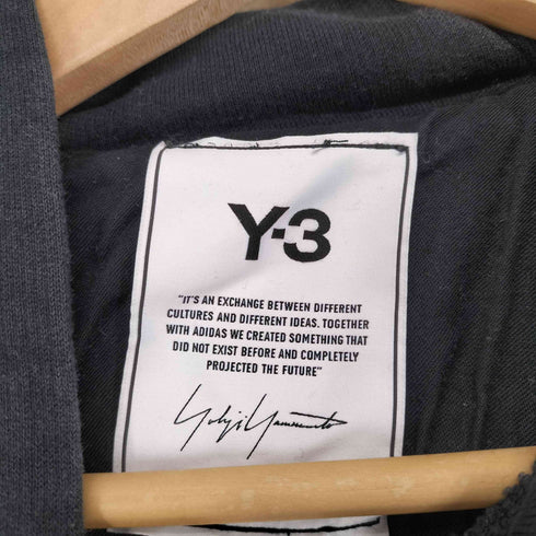 ワイスリー Y-3 ショート丈ロゴプリントプルオーバーパーカー レディース XS