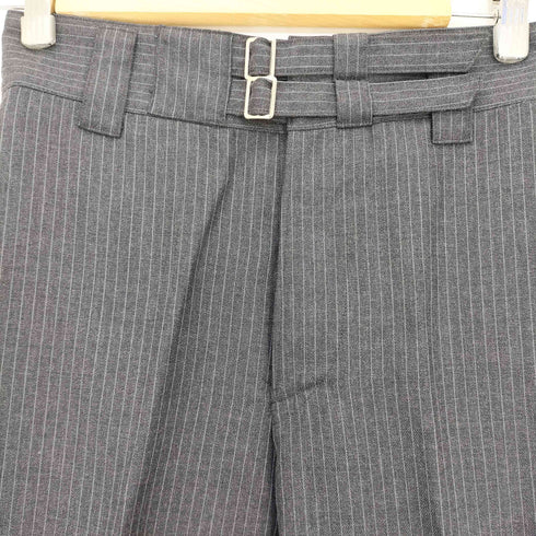 トリココムデギャルソン tricot COMME des GARCONS 03aw ダブルベルデット ストライプ スラックスパンツ レディース JPN:S