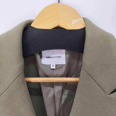 エマクローズ EMMA CLOTHES オーバーサイズメルトンロングダブルチェスターコート メンズ JPN:S