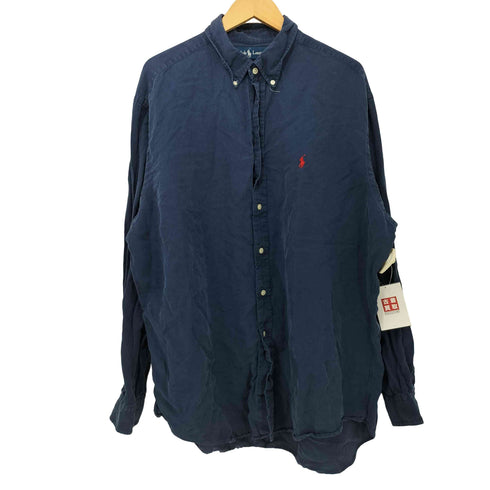 ラルフローレン RALPH LAUREN 90S ポニー刺繍 ボタンダウンL/Sシャツ メンズ import:XL