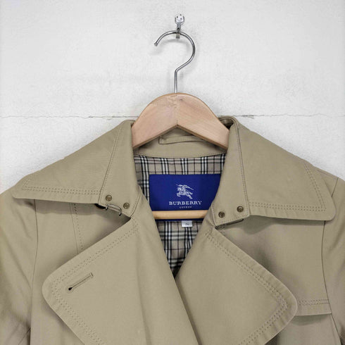バーバリーブルーレーベル BURBERRY BLUE LABEL 裏地ノバチェック柄 ベルト付き トレンチコート レディース 36
