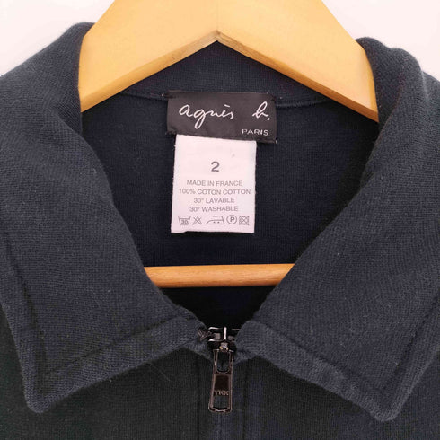 アニエスベー agnes b. PARIS 90-00s フランス製 クロップド スウェット ジップアップジャケット レディース 2
