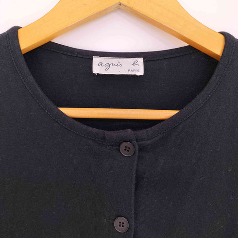 アニエスベー agnes b. PARIS 90-00s ノーカラー ロング チュニック カーディガン レディース