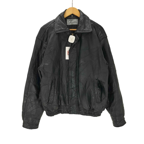Frondini Fashions パッチワーク デザイン ジップアップ レザー ブルゾン ジャケット メンズ import:M