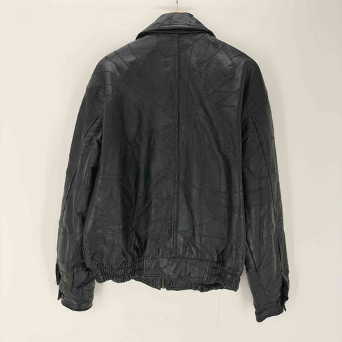 Frondini Fashions パッチワーク デザイン ジップアップ レザー ブルゾン ジャケット メンズ import:M