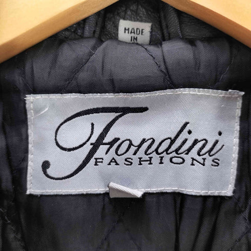 Frondini Fashions パッチワーク デザイン ジップアップ レザー ブルゾン ジャケット メンズ import:M