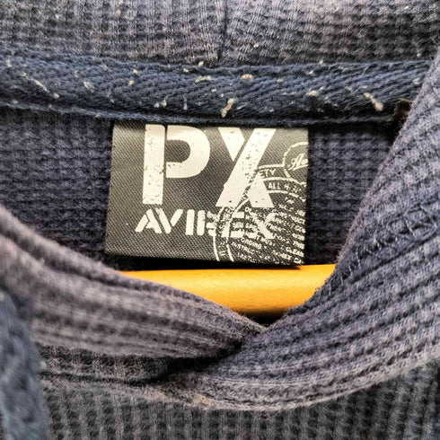 ピーエックス アヴィレックス PX AVIREX ワッフル サーマル 生地 U.S.NAVY プリント フーディー パーカー メンズ