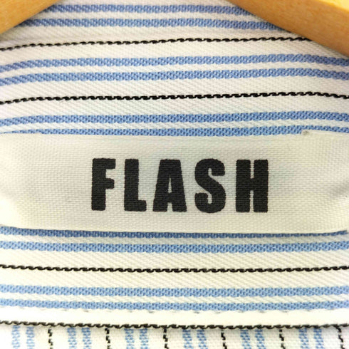 FLASH ストライプ クロップド シャツ ジップ ブルゾン レディース