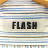 FLASH ストライプ クロップド シャツ ジップ ブルゾン レディース