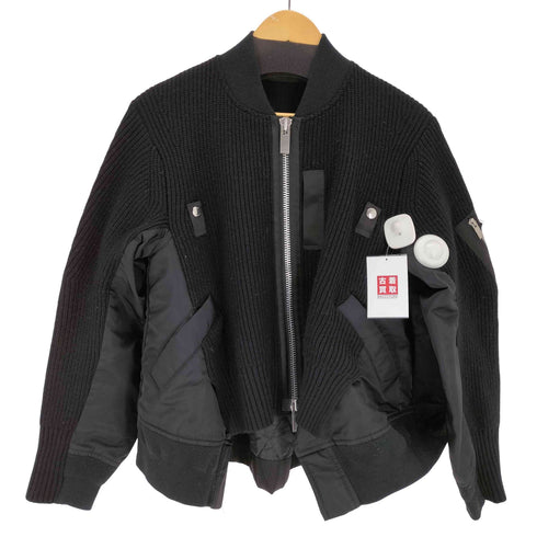 サカイ Sacai 21AW ニット切替ナイロンボンバージャケット メンズ JPN:1