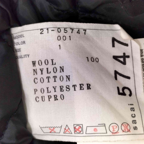 サカイ Sacai 21AW ニット切替ナイロンボンバージャケット メンズ JPN:1