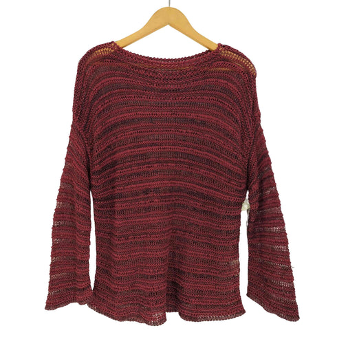 ヒロココシノ HIROKO KOSHINO クルーネック メッシュニット レディース