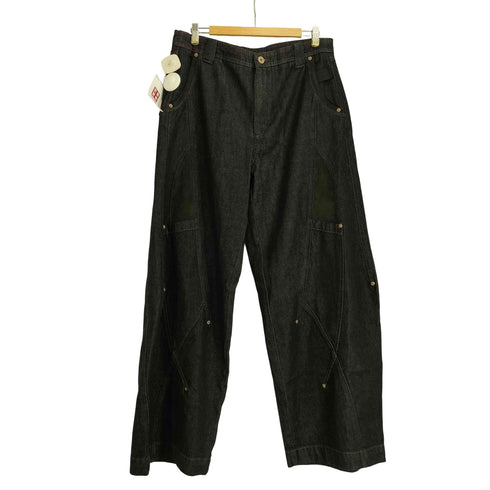 Moitié de pétale スタッツ切替デザイン ワイドデニムパンツ メンズ EUR:50