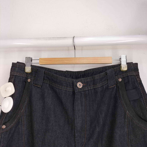 Moitié de pétale スタッツ切替デザイン ワイドデニムパンツ メンズ EUR:50