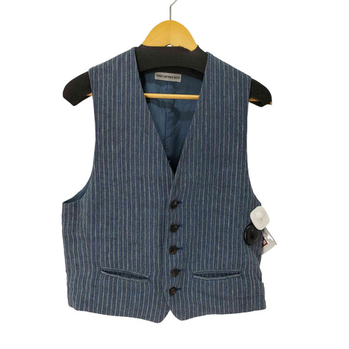 イッセイミヤケメン ISSEY MIYAKE MEN 96ss リネンコットン ストライプ ジレベスト メンズ JPN:M