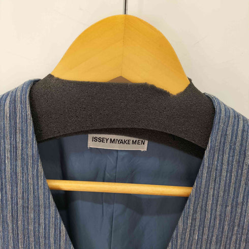 イッセイミヤケメン ISSEY MIYAKE MEN 96ss リネンコットン ストライプ ジレベスト メンズ JPN:M